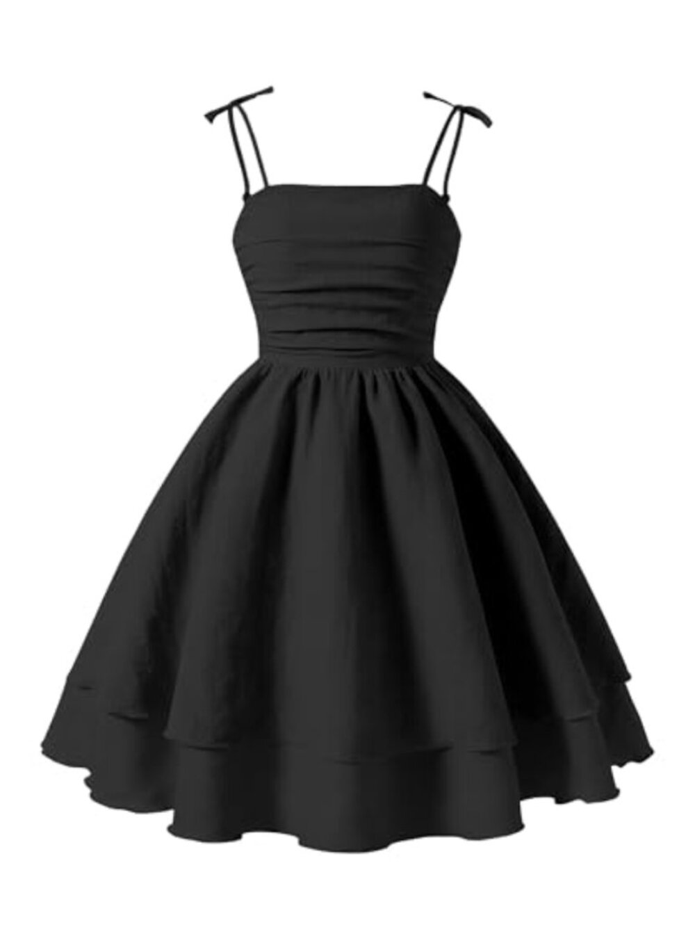Girls Smocked Tie Shoulder Tiered Ruffle Midi Sundress Cotton